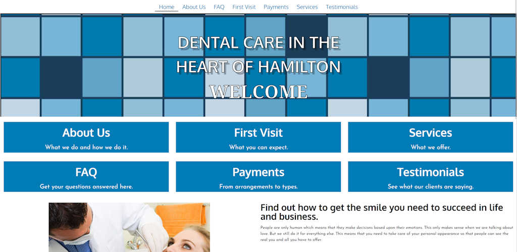 dentist - home page
